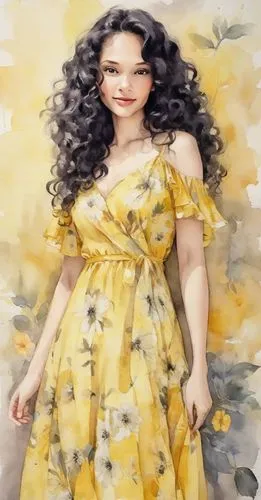 yellow rose background,rose of sharon,yellow background,sunflower lace background,birch tree background,portrait background,watercolor women accessory,spring leaf background,girl in flowers,photo painting,chrysanthemum background,linden blossom,painter doll,oriental painting,lemon background,yellow garden,world digital painting,flower background,springtime background,yellow petal,Digital Art,Watercolor