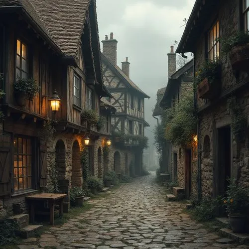 medieval street,knight village,medieval town,nargothrond,the cobbled streets,shaftesbury