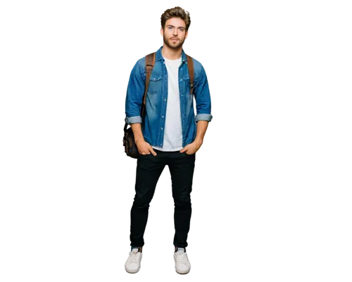 Photographer, male, 25-30yo, casual wear, black camera strap, Canon EOS camera, black denim jeans, white sneakers, messy brown hair, stubble beard, serious expression, holding camera, one knee bent, s