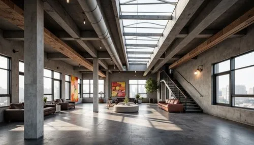 loft,penthouses,lofts,wooden beams,daylighting,skyloft,modern office,bureaux,snohetta,concrete ceiling,offices,sky apartment,lobby,contemporary decor,gansevoort,resourcehouse,conference room,hoboken condos for sale,interior design,modern decor