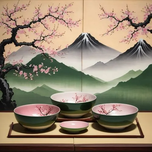 japanese tea set,japanese art,japanese pattern tea set,ikebana,tea ceremony,japanese floral background,Art,Classical Oil Painting,Classical Oil Painting 26