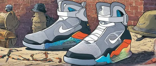 Write a gritty crime story where a detective uncovers a black-market trade of Nike Air Mags.,tinker,old shoes,shoes icon,mags,used shoes,hiking boots,downhill ski boot,hiking shoes,age shoe,hiking boo