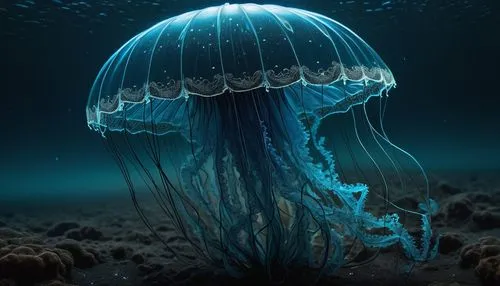 jellyfish,cnidaria,deep sea nautilus,jellyfish collage,undersea,jellyfishes,deep sea,sea jellies,lion's mane jellyfish,bioluminescence,under sea,box jellyfish,cnidarian,portuguese man o' war,blue planet,blue anemone,the bottom of the sea,bottom of the sea,sea life underwater,submersible,Conceptual Art,Sci-Fi,Sci-Fi 05