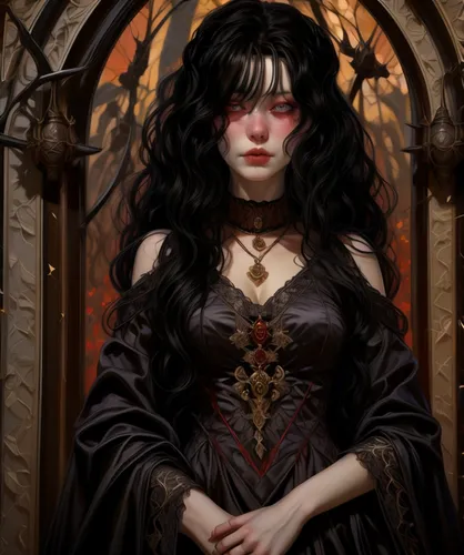 gothic portrait,gothic woman,vampire lady,vampire woman,fantasy portrait,goth woman,gothic,gothic style,victorian lady,gothic fashion,dark gothic mood,widow,priestess,lady of the night,crow queen,gothic dress,artemisia,sorceress,vanitas,maiden