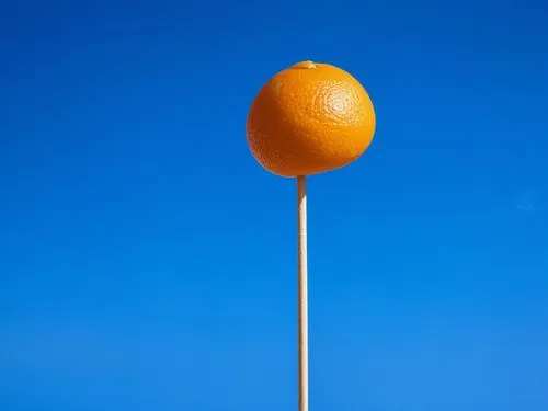 a orange with a toothpick attached to it,sailing orange,oranje,orange,garrison,half orange,garrisoned