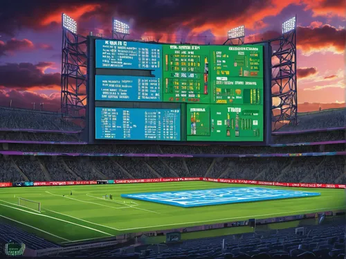 soccer-specific stadium,ballpark,playing field,football stadium,football field,sports game,scoreboard,international rules football,national football league,indoor games and sports,indoor american football,baseball stadium,american football,athletic field,soccer field,football,touch football (american),running clock,football pitch,stadium falcon,Conceptual Art,Daily,Daily 24