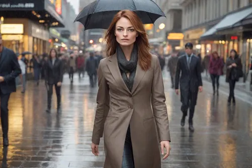 overcoat,woman in menswear,businesswoman,vesper,business woman,black coat,spy visual,white-collar worker,trench coat,dizi,sprint woman,spy,stock exchange broker,bussiness woman,woman walking,menswear for women,walking in the rain,head woman,business girl,raincoat,Photography,Realistic