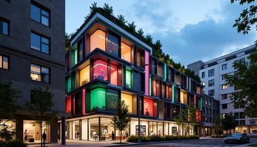 colorful facade,mvrdv,arkitekter,apartment building,lofts,rowhouses,cohousing,multifamily,cubic house,andaz,multistoreyed,apartment block,urban design,rigshospitalet,an apartment,cube stilt houses,architektur,kimmelman,apartment house,rowhouse