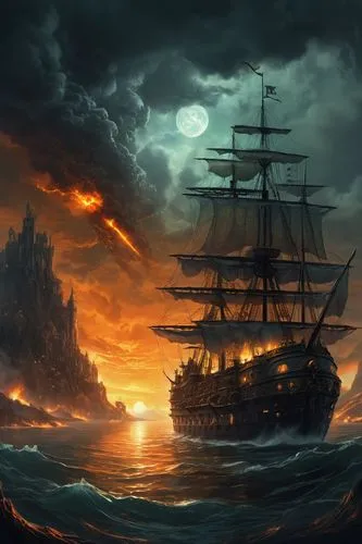 ghost ship,pirate ship,galleon,fantasy picture,sea sailing ship,sailing ship,sea fantasy,maelstrom,sailing ships,gangplank,sail ship,fireships,fantasy art,avast,caravel,black pearl,piracies,commandeer,firewind,assails,Photography,Artistic Photography,Artistic Photography 05