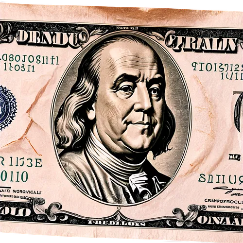 US $100 bill, crumpled, worn, folded in half, lying flat, partial close-up, center composition, soft box lighting, shallow depth of field, warm color tone, realistic texture, detailed security thread,