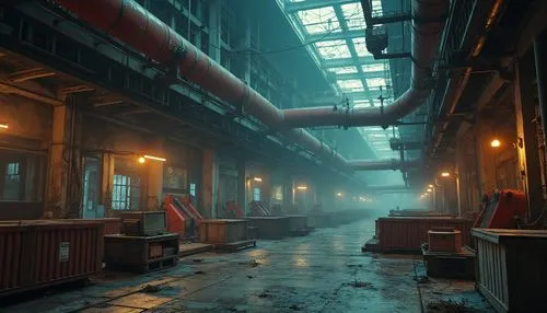 industrial hall,empty factory,fabrik,carreau,industrial,bladerunner,factories,refinery,factory hall,abandoned train station,industrial ruin,alleyway,industrial landscape,abandoned factory,spb,streetcar,train station passage,dishonored,warehouses,leadenhall,Photography,General,Realistic