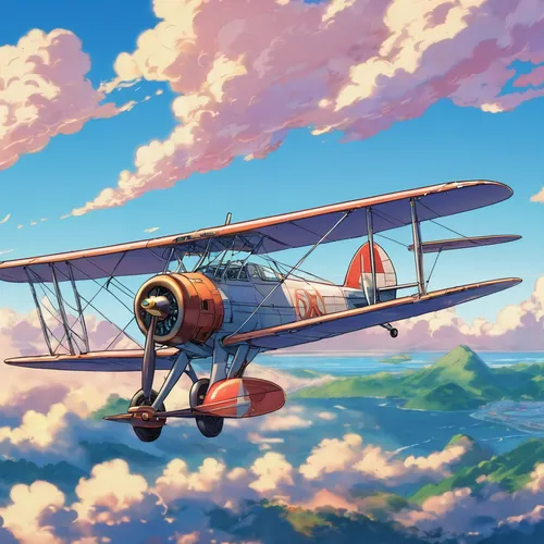 biplane,glider pilot,bi plane,monoplane,triplane,seaplane,plane,airplane,planes,light aircraft,aeroplane,the plane,air ship,flying flight,polikarpov po-2,flight,gliding,aerobatics,cessna,an aircraft of the free flight,Illustration,Japanese style,Japanese Style 03