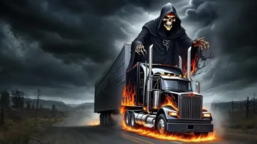 grimm reaper,grim reaper,halloween travel trailer,reaper,hearse,halloween truck