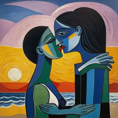 amantes,mother kiss,mousseau,radhakrishna,young couple,garamantes,Art,Artistic Painting,Artistic Painting 05