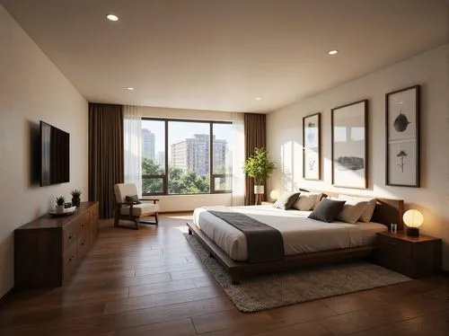 modern room,3d rendering,bedroom,contemporary decor,great room,interior modern design