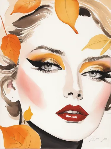 autumn icon,fashion illustration,autumn leaves,autumnal leaves,autumn colouring,autumn cupcake,autumn theme,fall leaf,autumn leaf paper,autumn leaf,autumnal,fall leaves,orange blossom,pumpkin autumn,autumn motive,watercolor pin up,orange petals,marilyn monroe,marylin monroe,persimmon,Art,Artistic Painting,Artistic Painting 24