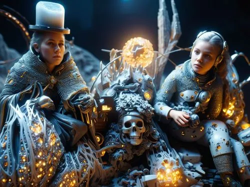 valerian,elves,angels of the apocalypse,the night of kupala,celebration of witches,vikings,visual effect lighting,shamanism,witches,father frost,shaman,digital compositing,norse,cauldron,hanging elves