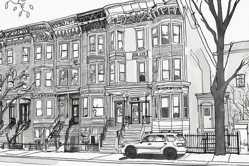 brownstone,row houses,brooklyn,apartment house,townhouses,harlem,queen anne,neighborhood,houses clipart,apartment building,apartment buildings,bronx,tenement,neighbourhood,207st,house drawing,south slope,homes for sale hoboken nj,homes for sale in hoboken nj,beautiful buildings,Illustration,American Style,American Style 13