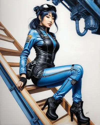 bulletgirl,lilandra,bisley,aphra,domino,chaykin,psylocke,steranko,selina,madelyne,askani,palmiotti,deodato,kitana,girl with a gun,girl with gun,brubaker,rosita,policewoman,motoko,Illustration,Realistic Fantasy,Realistic Fantasy 07