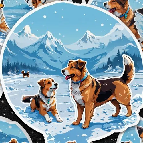 animal stickers,dog digital paper,dogs digital paper,christmas stickers,christmas snowy background,corgis,winter animals,snowflake background,dog illustration,seamless pattern,christmasbackground,mushing,christmas pattern,clipart sticker,christmas icons,christmas animals,digital scrapbooking paper,dog sled,christmas banner,skijoring,Unique,Design,Sticker