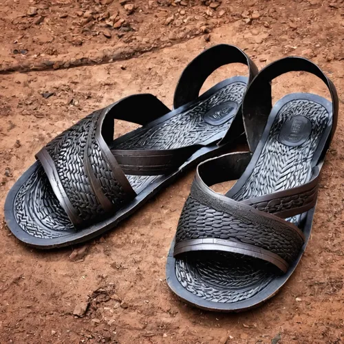 An example of the sandals made from car tires in Mbarara.,slide sandal,fisherman sandal,sandal,summer flip flops,outdoor shoe,sandals,flip-flops,flip flops,active footwear,hiking shoe,beach shoes,baby