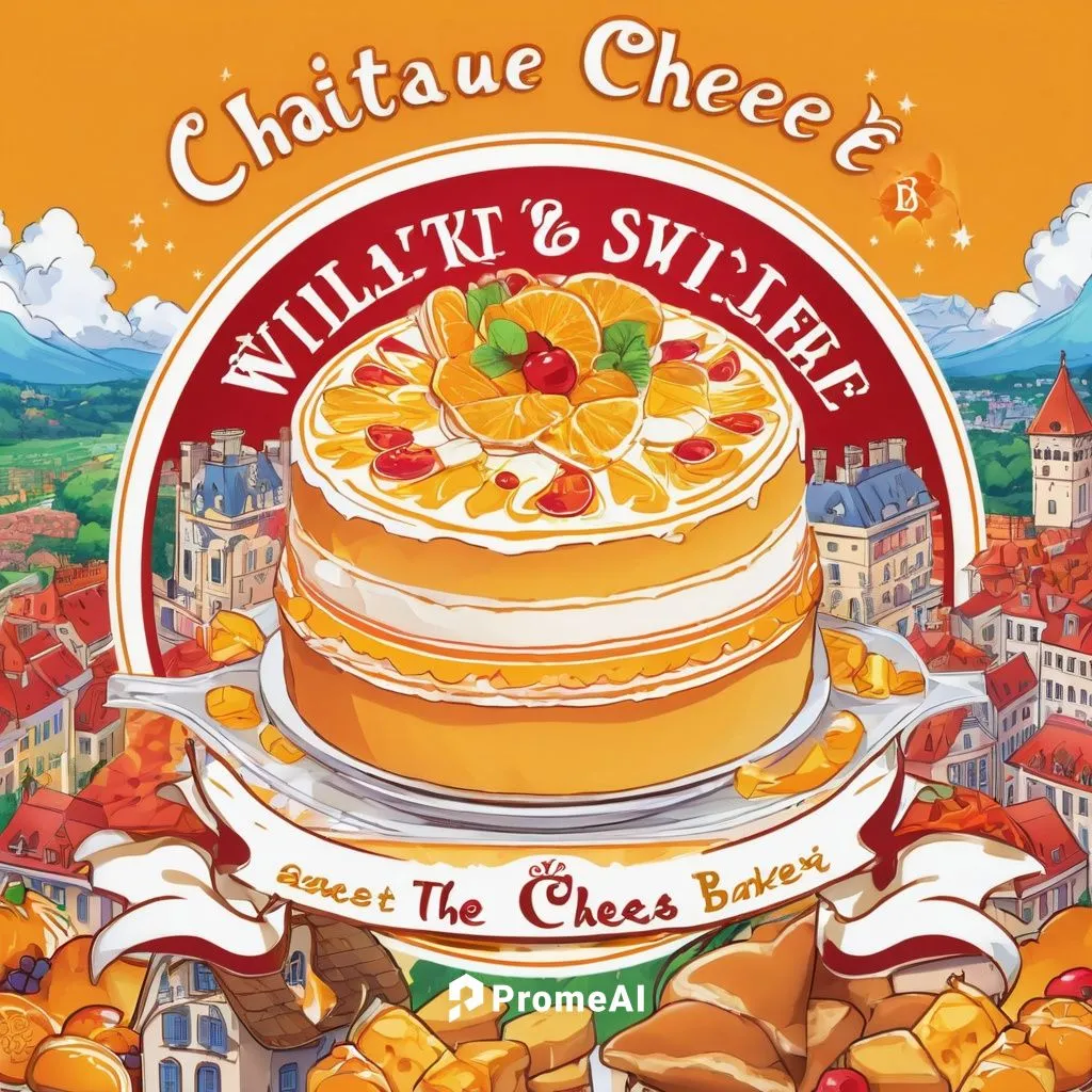 The logo comes alive with vibrant hues of yellow, orange, and yellow as the bakery produces a unique and captivating design. The symbol reads "Wilts, Cheeses, Bakes: At the Swirling Cheese Box!" and t