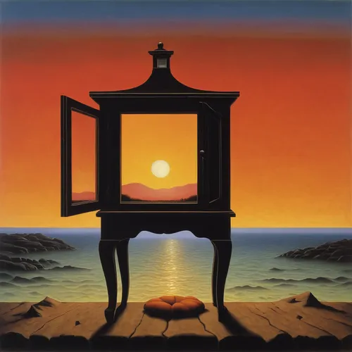 sandglass,morning illusion,surrealism,el salvador dali,3-fold sun,sand timer,surrealistic,sand clock,life stage icon,looking glass,clockmaker,cd cover,fire screen,japanese lamp,the gramophone,easel,diving bell,optical illusion,skywatch,dali,Art,Artistic Painting,Artistic Painting 06