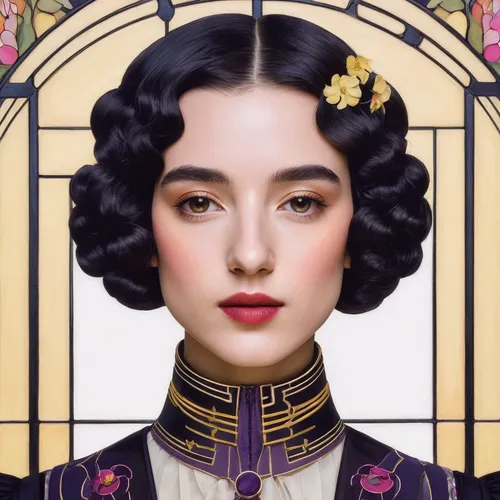 geisha,geisha girl,victorian lady,oriental princess,fantasy portrait,oriental painting,hanbok,queen anne,mulan,frida,la violetta,vanessa (butterfly),portrait background,gothic portrait,victorian style,vintage makeup,vintage asian,viceroy (butterfly),monarch,tudor,Illustration,Retro,Retro 05