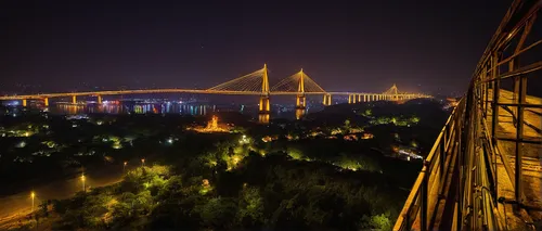 tangshan railway bridge,hohenzollern bridge,the akashi-kaikyo bridge,riga,akashi-kaikyo bridge,cable-stayed bridge,danube bridge,night view,han river,saratov,ravenel bridge,busan night scene,volgograd,aerial lift bridge,suspension bridge,forth bridge,night photograph,japan's three great night views,dalian,budapest,Art,Classical Oil Painting,Classical Oil Painting 29