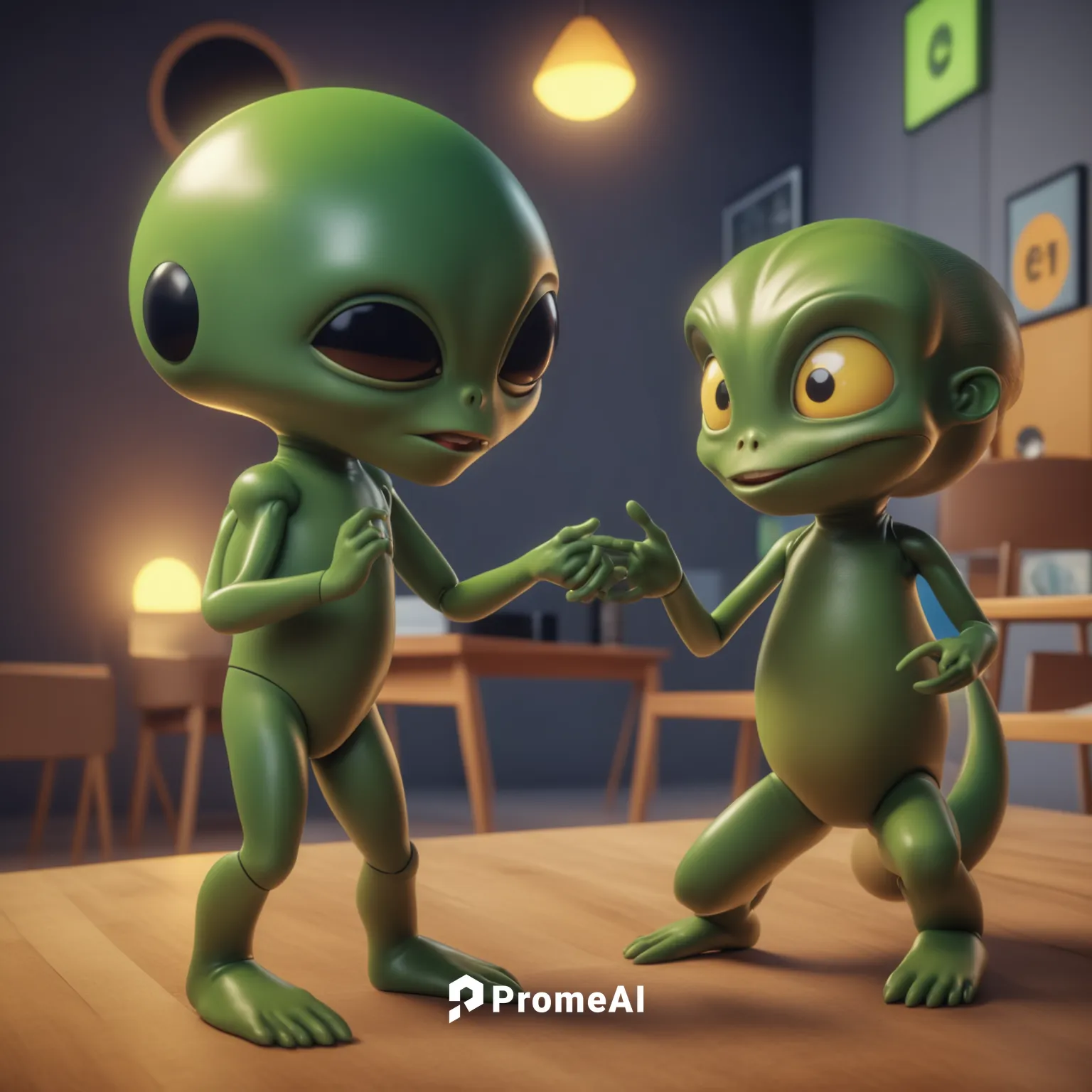 aliens,alien invasion,3d render,alien,extraterrestrial life,3d rendered,et,character animation,animated cartoon,dancing couple,extraterrestrial,children's background,animation,green animals,childhood 