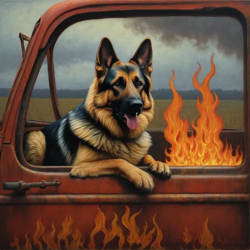 old german shepherd dog,german shepherd,dog illustration,german shepherd dog,shiloh shepherd dog,king shepherd,gsd,red dog,bohemian shepherd,schutzhund,pet portrait,working dog,firefighter,fire background,scent hound,vigilant dog,rottweiler,firebrat,fire fighter,lancashire heeler,Conceptual Art,Daily,Daily 30