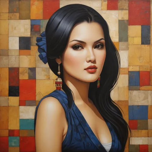 vietnamese woman,asian woman,oil painting on canvas,oil painting,art painting,selanee henderon,janome chow,peruvian women,romantic portrait,woman portrait,italian painter,miss vietnam,jasmine crape,oriental girl,orientalism,javanese,portrait background,oil on canvas,young woman,chinese art,Art,Artistic Painting,Artistic Painting 29