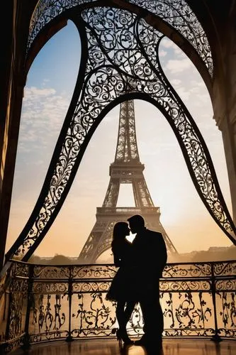 vintage couple silhouette,couple silhouette,paris clip art,romantique,romantic scene,loving couple sunrise,someday,love in air,french tourists,eiffel,romantic,eloped,romanced,romancing,the eiffel tower,honeymoon,honeymooners,wedding frame,paree, silhouette,Illustration,Black and White,Black and White 31