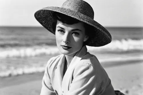 jean simmons-hollywood,elizabeth taylor,joan crawford-hollywood,elizabeth taylor-hollywood,olivia de havilland,womans seaside hat,audrey hepburn,audrey,hepburn,audrey hepburn-hollywood,vintage female portrait,vintage woman,ingrid bergman,vintage 1950s,the beach pearl,1950s,teresa wright,gena rolands-hollywood,margarite,joan collins-hollywood,Illustration,Retro,Retro 17