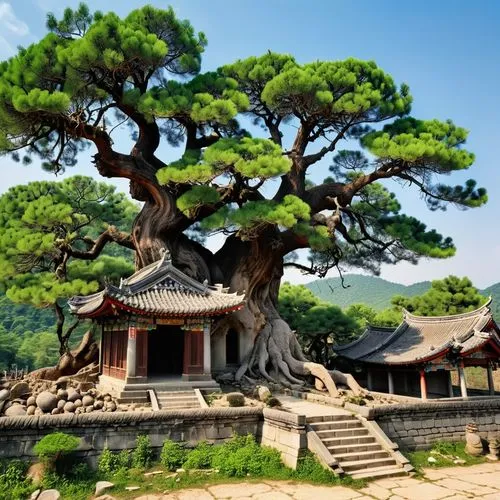 the japanese tree,dragon tree,laoshan,tree of life,asian architecture,japan garden