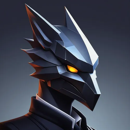 Design an elegant and minimalist profile picture for a Discord user with refined taste.,grey fox,3d crow,serious bird,low poly,jackal,garuda,vector art,eastern grey,silver fox,bot icon,low-poly,vector