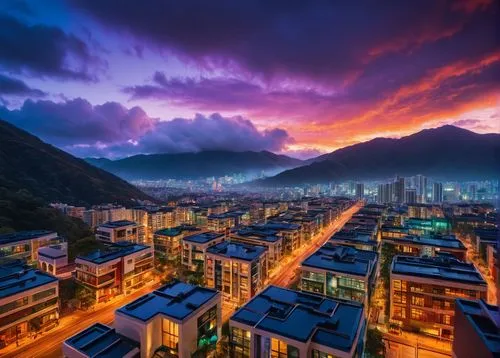 caracas,kowloon,chungking,shenzhen,south korea,rocinha,honolulu,wanchai,chongqing,waikiki,danxia,hualien,colorful city,penang,mongkok,kowloon city,rio de janeiro,taicang,taikoo,lingnan,Art,Artistic Painting,Artistic Painting 31