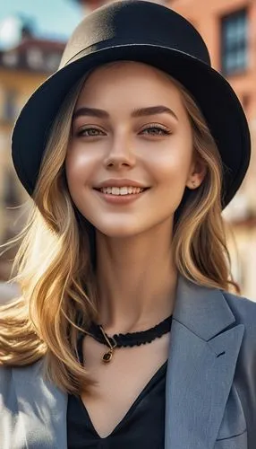 girl wearing hat,the hat-female,fedora,leather hat,women's hat,portrait background,brown hat,woman's hat,fashion vector,women fashion,the hat of the woman,hat womens,women clothes,a girl's smile,hat womens filcowy,ladies hat,hat,beret,girl with speech bubble,portrait photography,Photography,General,Realistic