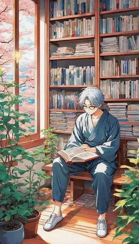 studio ghibli,bookworm,reading,reading room,relaxing reading,tea and books,shirakami-sanchi,read a book,study room,book store,library book,library,child with a book,coffee and books,read-only memory,bookshop,bookstore,books,reading owl,tsukemono,Illustration,Japanese style,Japanese Style 04