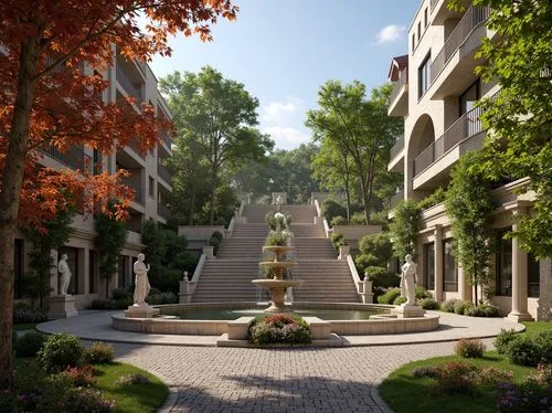 kifissia,evagora,streamwood,courtyards,biopolis,courtyard,terraces,apartment complex,terrace,giardini,3d rendering,panagora,aventine hill,columbarium,netherwood,walkway,sapienza,urban park,monastery garden,inside courtyard