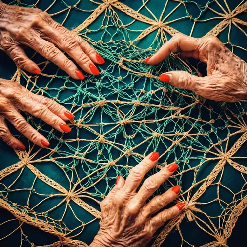 A close up of an old persons hands making a net,mehendi,woman hands,palm reading,healing hands,connectedness,mehndi,sacred geometry,old hands,fishing nets,align fingers,human hands,mandalas,mandala fr