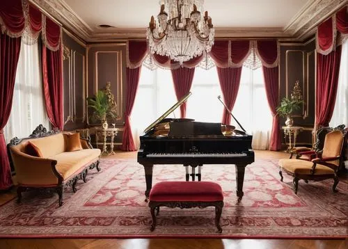 parlor,grand piano,steinway,victorian room,fortepiano,steinways,royal interior,ornate room,villa cortine palace,pianoforte,the piano,bechstein,chateau margaux,sitting room,boesendorfer,rosenkavalier,baccarat,concerto for piano,great room,casa fuster hotel,Illustration,Japanese style,Japanese Style 04