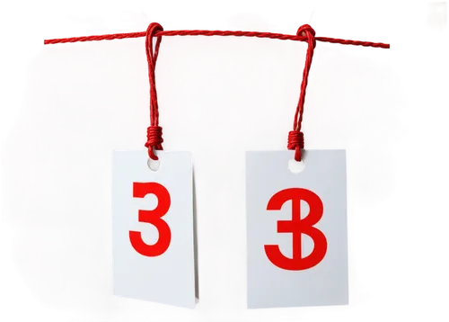 Price tag, small, rectangular, white background, red font, bold numbers, hanging from string, shiny surface, metallic hook, morning light, close-up, 3/4 composition, shallow depth of field, bright col