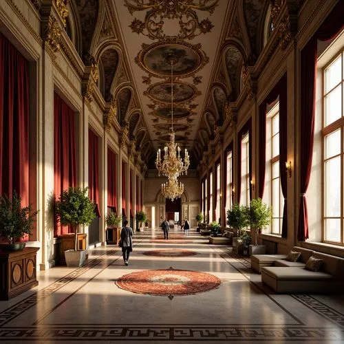 residenz,venaria,royal interior,cliveden,hermitage,certosa di pavia,europe palace,nymphenburg,sanssouci,neoclassical,versailles,cochere,ornate room,royal palace,schoenbrunn,the royal palace,entrance hall,hallway,certosa,corridor