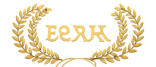 Roman Empire-inspired logo, golden laurel wreath, circular shape, bold serif font, "CESAR" text, 3D metallic texture, reflective surface, soft spotlight, low-angle lighting, central composition, symme