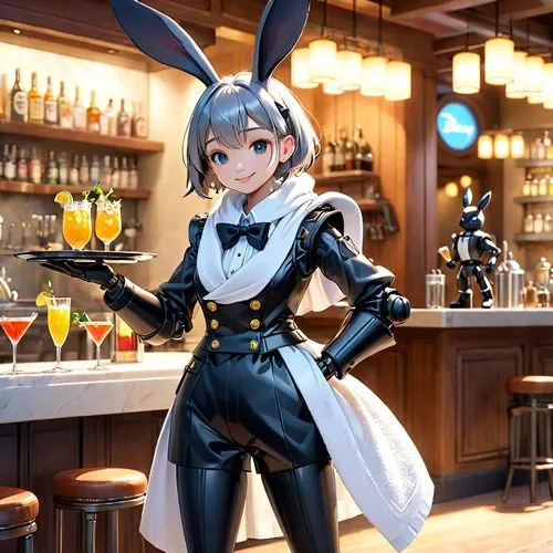 barmaid,bartender,bartending,barkeeper,barmaids,bar,jack rabbit,waitress,barkeep,pub,bunny,barman,liquor bar,inotera,female hares,rabbit ears,white rabbit,margarette,bunni,barranger,Anime,Anime,Cartoon