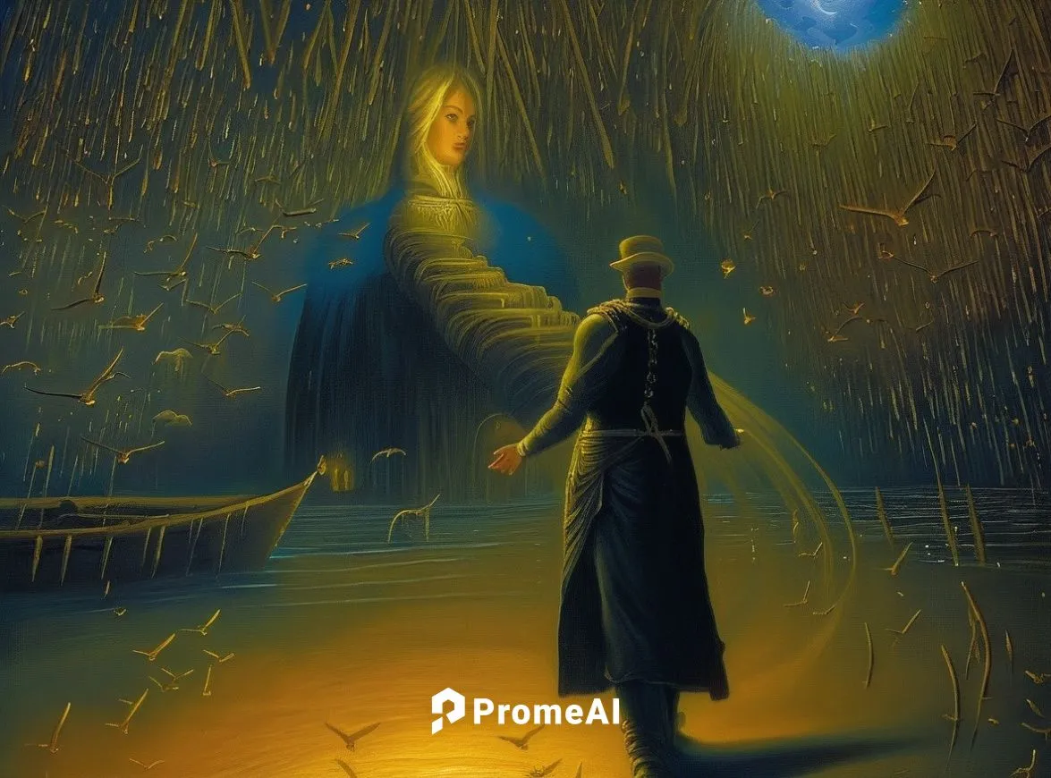 the wanderer,the mystical path,fantasy picture,pilgrim,sci fiction illustration,the path,pilgrimage,the wizard,world digital painting,light bearer,wanderer,night scene,golden rain,astral traveler,ligh