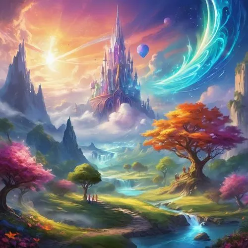 fantasy landscape,fantasy picture,fairy world,fantasia,fantasy world,fairyland,Illustration,Realistic Fantasy,Realistic Fantasy 01