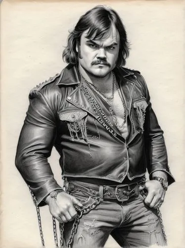 sheriff,macho,el capitan,huckleberry,meatloaf,barbarian,dodge,merle black,duster,cowbell,george,camel joe,tyrion lannister,belt buckle,johnnycake,70's icon,black snake,strongman,carpenter jeans,satchel,Illustration,Black and White,Black and White 30