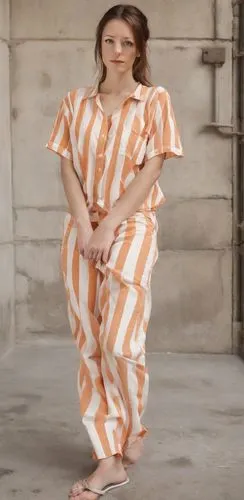 eleven,pjs,bjork,pajamas,prisoner,onesie,it,dwarf,mime artist,children is clothing,girl in overalls,orange,jumpsuit,mime,mini e,avant-garde,girl with cloth,porcelaine,girl in cloth,auschwitz 1,Photography,Natural